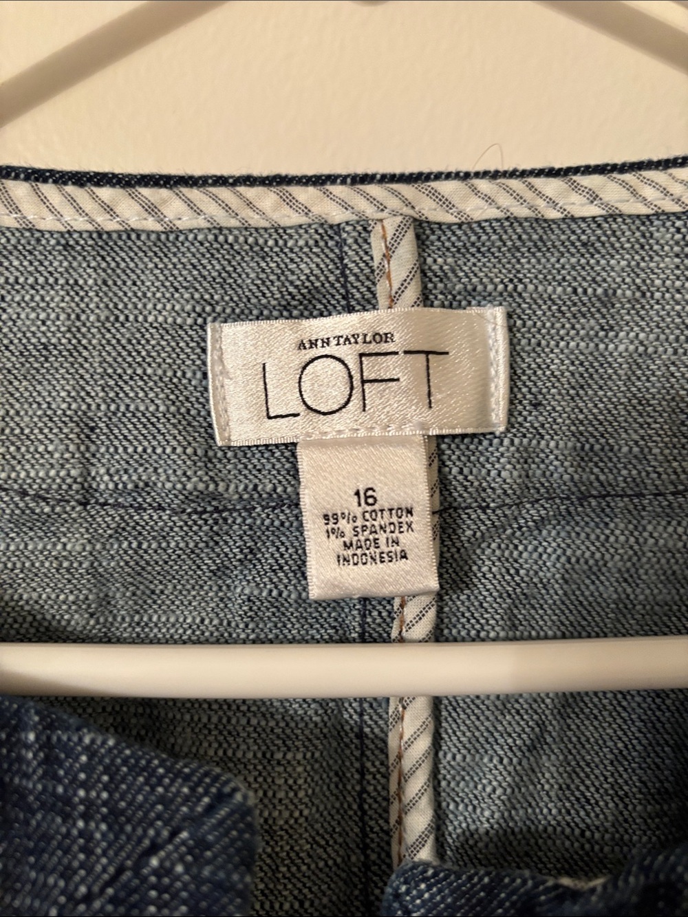 LOFT Dark Indigo Denim Open-Front Cropped Jacket - Picture 4 of 5